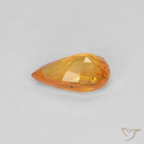 Zafiro Oro natural de 0.36 ct, En forma de pera, VVS