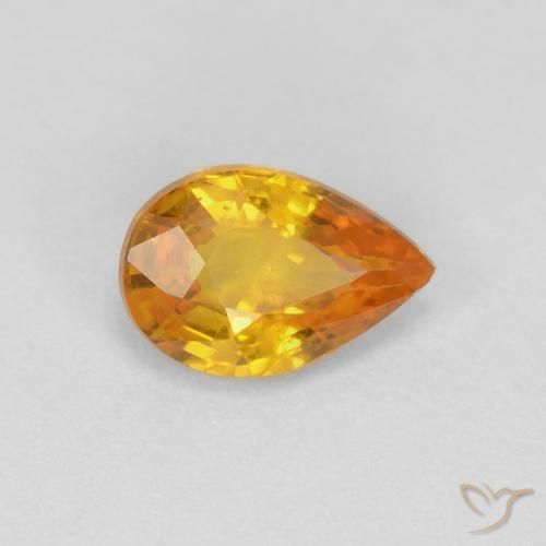 Zafiro Dorado natural de 0.50 ct, En forma de pera, VS