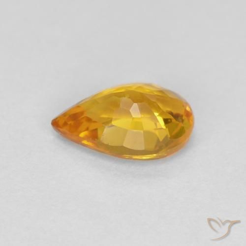Zafiro Dorado natural de 0.50 ct, En forma de pera, VS