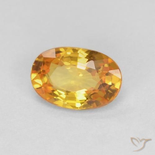 Zafiro Dorado natural de 0.60 ct, Ovalada, VS