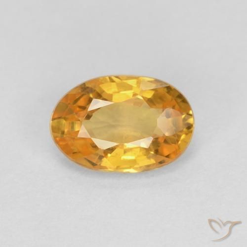 0.56ct Natural Naranja dorado intenso Zafiro, Ovalada, VS