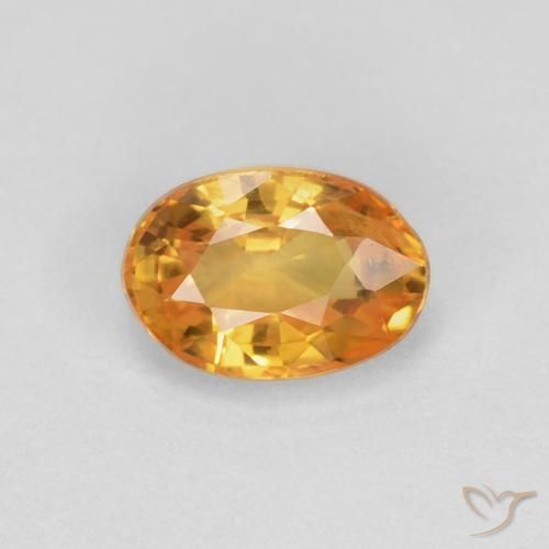 0.62ct Natural Dorado naranja oscuro Zafiro, Ovalada, VS