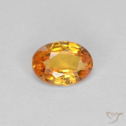 0.43ct Natural Naranja albaricoque Zafiro, Ovalada, VVS