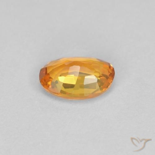 Zafiro Naranja albaricoque natural de 0.43 ct, Ovalada, VVS