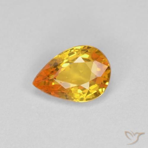 0.46ct Natural Naranja medio Zafiro, En forma de pera, VVS