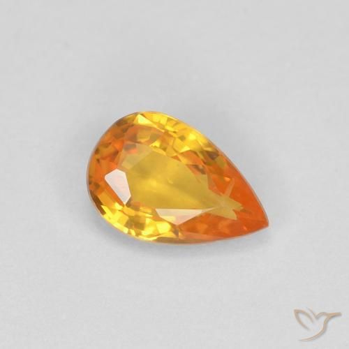0.51ct Natural Naranja albaricoque Zafiro, En forma de pera, VVS