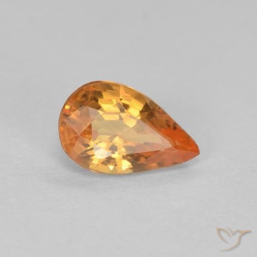 0.53ct Natural Naranja claro Zafiro, En forma de pera, VVS