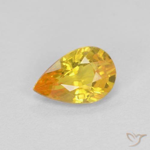 0.52ct Natural Dorado Zafiro, En forma de pera, VVS