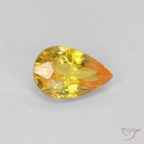 Zafiro Dorado natural de 0.52 ct, En forma de pera, VVS
