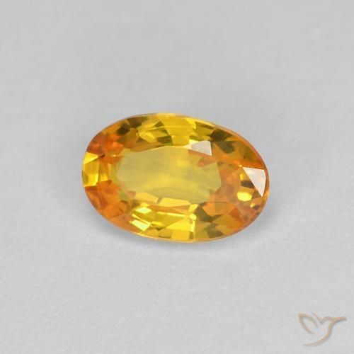 Zafiro Naranja medio natural de 0.62 ct, Ovalada, VVS