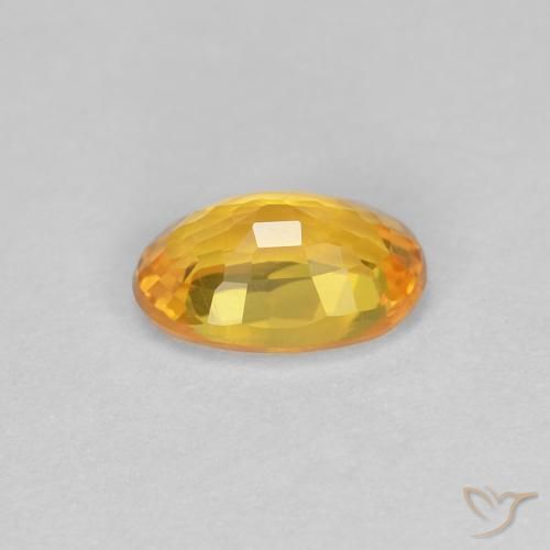 Zafiro Naranja medio natural de 0.62 ct, Ovalada, VVS