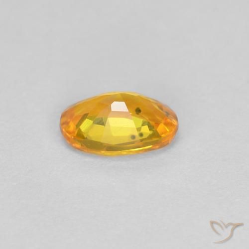 Zafiro Naranja medio natural de 0.43 ct, Ovalada, VVS-VS