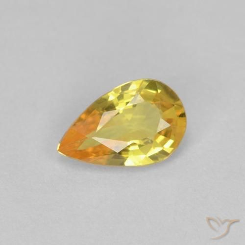 0.49ct Natural Amarillo miel Zafiro, En forma de pera, VVS