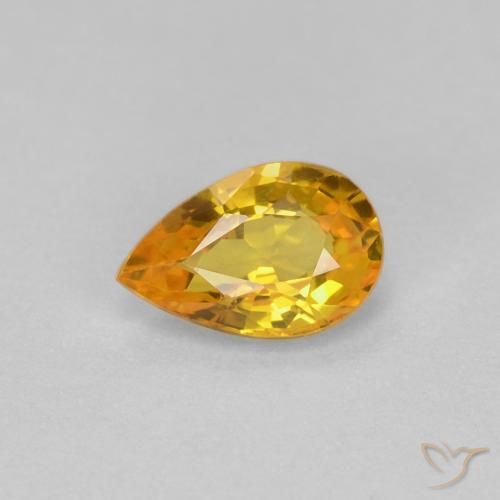 0.57ct Natural Dorado Zafiro, En forma de pera, VVS