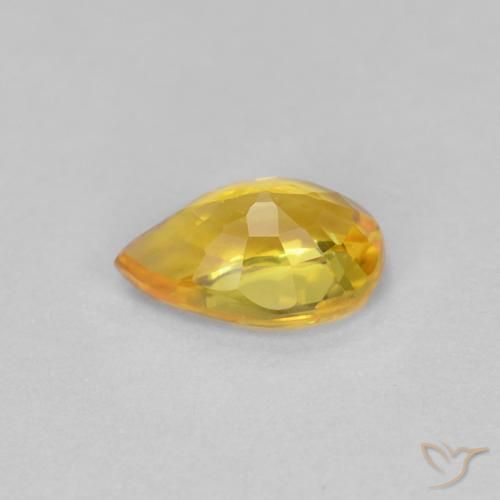 Zafiro Dorado natural de 0.57 ct, En forma de pera, VVS