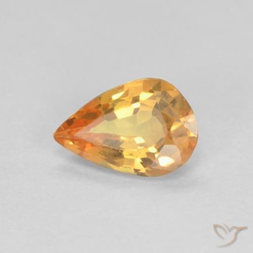 0.42ct Natural Naranja claro Zafiro, En forma de pera, VVS