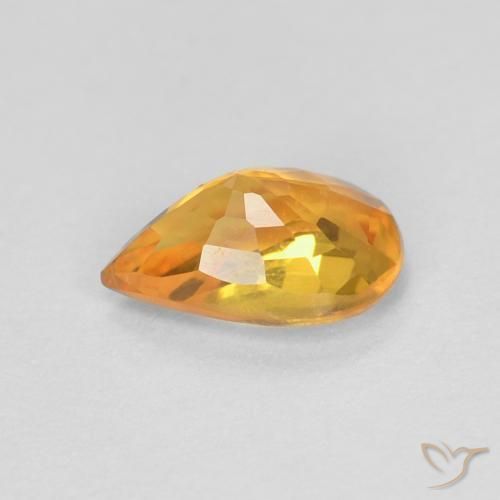 Zafiro Naranja medio natural de 0.56 ct, En forma de pera, VVS-VS