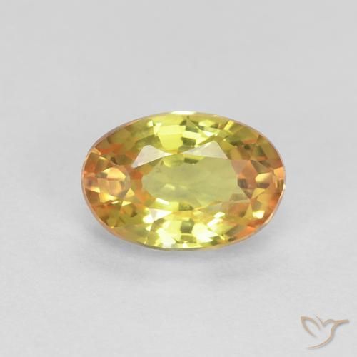 0.66ct Natural Naranja dorado Zafiro, Ovalada, VVS-VS