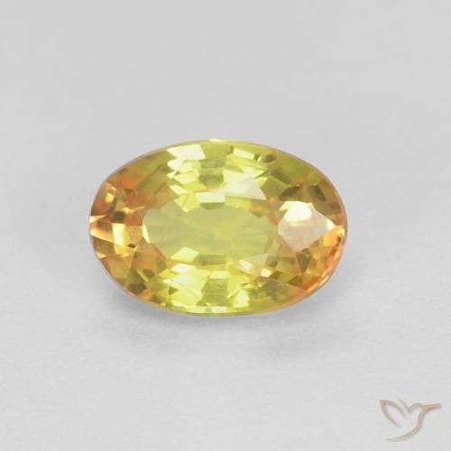 Zafiro Naranja dorado natural de 0.66 ct, Ovalada, VVS-VS