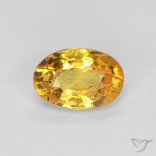 0.60ct Natural Dorado medio Zafiro, Ovalada, VVS