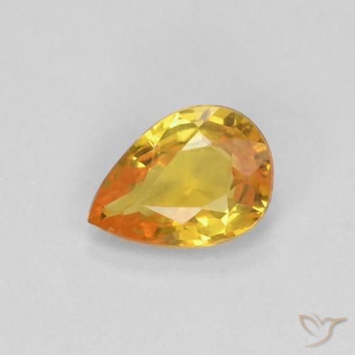 0.52ct Natural Dorado Zafiro, En forma de pera, VVS