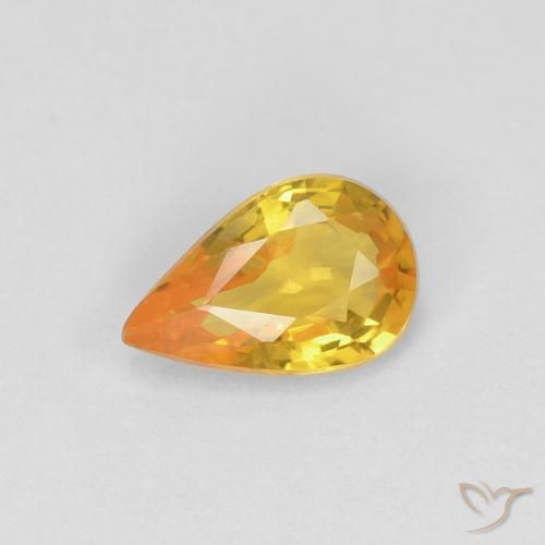 0.45ct Natural Dorado Zafiro, En forma de pera, VVS