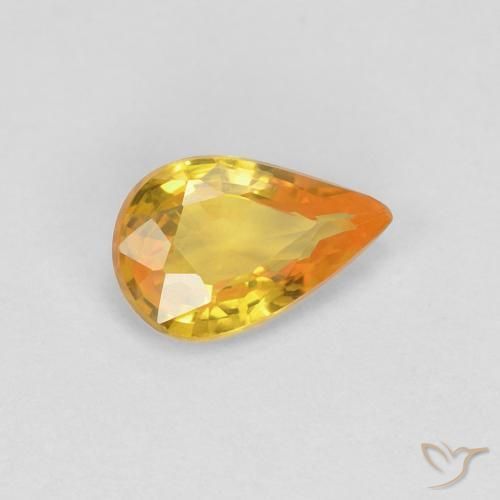 Zafiro Dorado natural de 0.45 ct, En forma de pera, VVS