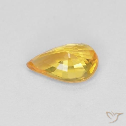 Zafiro Dorado natural de 0.45 ct, En forma de pera, VVS