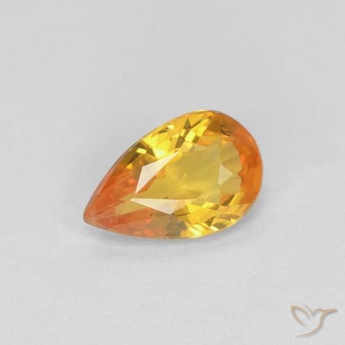 0.42ct Natural Naranja albaricoque Zafiro, En forma de pera, VVS