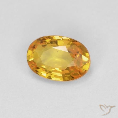 Zafiro Dorado natural de 0.60 ct, Ovalada, VVS