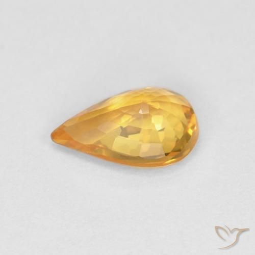 Zafiro Naranja albaricoque natural de 0.49 ct, En forma de pera, VVS