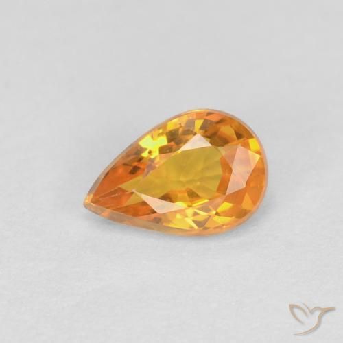 0.51ct Natural Naranja albaricoque Zafiro, En forma de pera, VVS