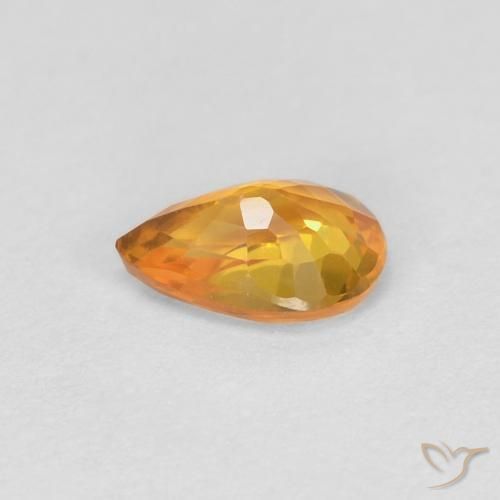Zafiro Naranja albaricoque natural de 0.51 ct, En forma de pera, VVS