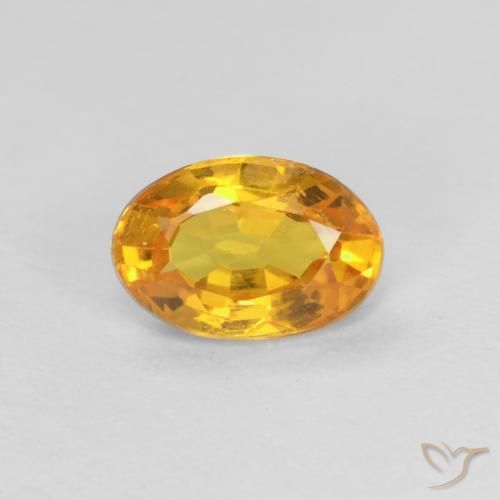 0.51ct Natural Dorado-naranja medio Zafiro, Ovalada, VVS-VS