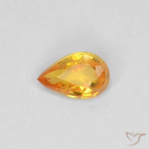 0.40ct Natural Naranja medio Zafiro, En forma de pera, VVS-VS