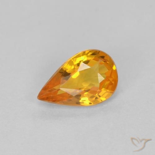 0.52ct Natural Naranja albaricoque Zafiro, En forma de pera, VVS