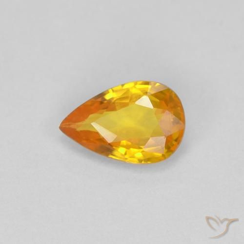 0.47ct Natural Naranja medio Zafiro, En forma de pera, VVS, Photo A