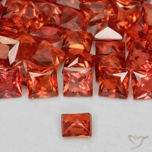 Zafiro Rojo intenso natural de 0.08 ct, Cuadrado, VS
