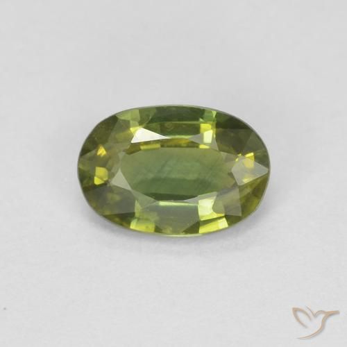 0.66ct Natural Verde medio Zafiro, Ovalada, VS