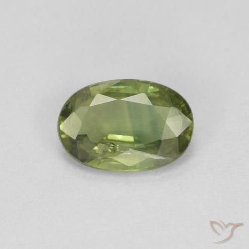 0.54ct Natural Verde oscuro medio Zafiro, Ovalada, VS