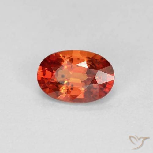 0.55ct Natural Rojo fuego Zafiro, Ovalada, VVS