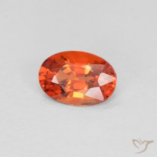 Zafiro Rojo intenso natural de 0.49 ct, Ovalada, VVS