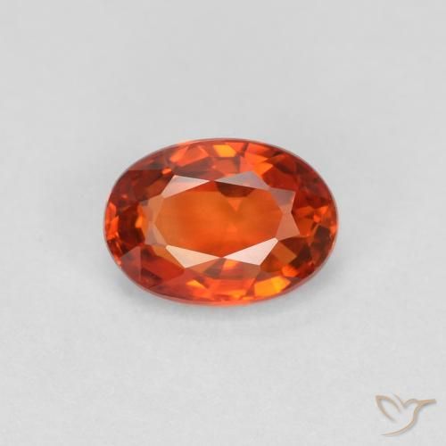 0.64ct Natural Naranja rojizo Zafiro, Ovalada, VVS