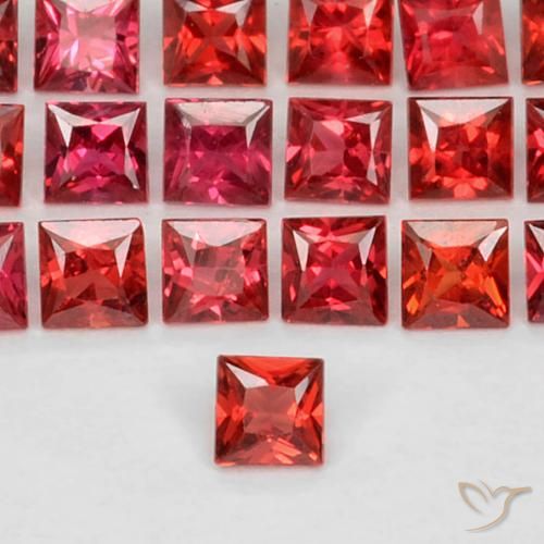 0.11ct Natural Rojo rosado Zafiro, Cuadrado, VS