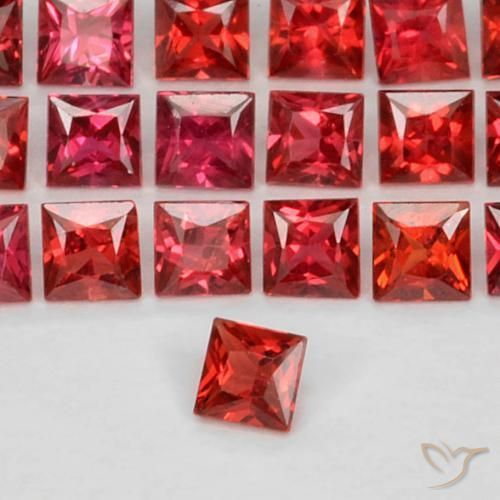 Zafiro Rojo rosado natural de 0.11 ct, Cuadrado, VS