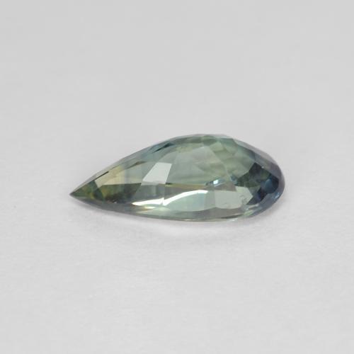 Zafiro Verde oscuro natural de 1.06 ct, En forma de pera, VVS-VS