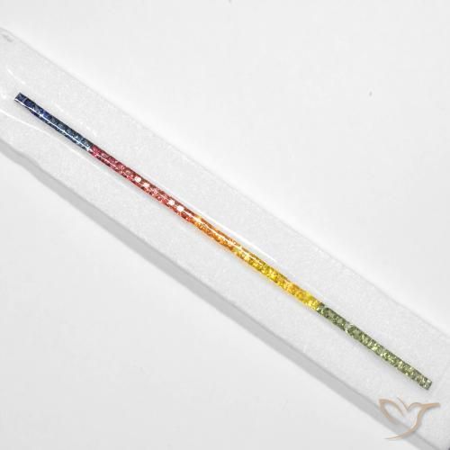8.78ctw Natural Multicolor Zafiro, Cuadrado, VS