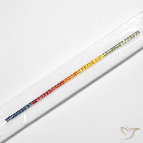 Gemas de Zafiro Multicolor natural de 8.78 ct, Cuadrado, VS