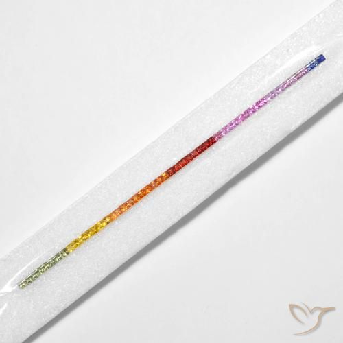 Gemas de Zafiro Multicolor natural de 6.63 ct, Cuadrado, VS