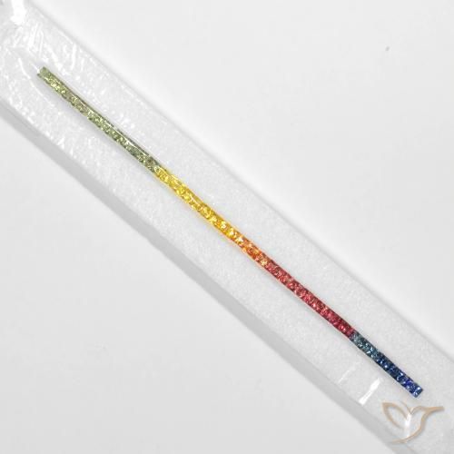 Gemas de Zafiro Multicolor natural de 8.07 ct, Cuadrado, VS